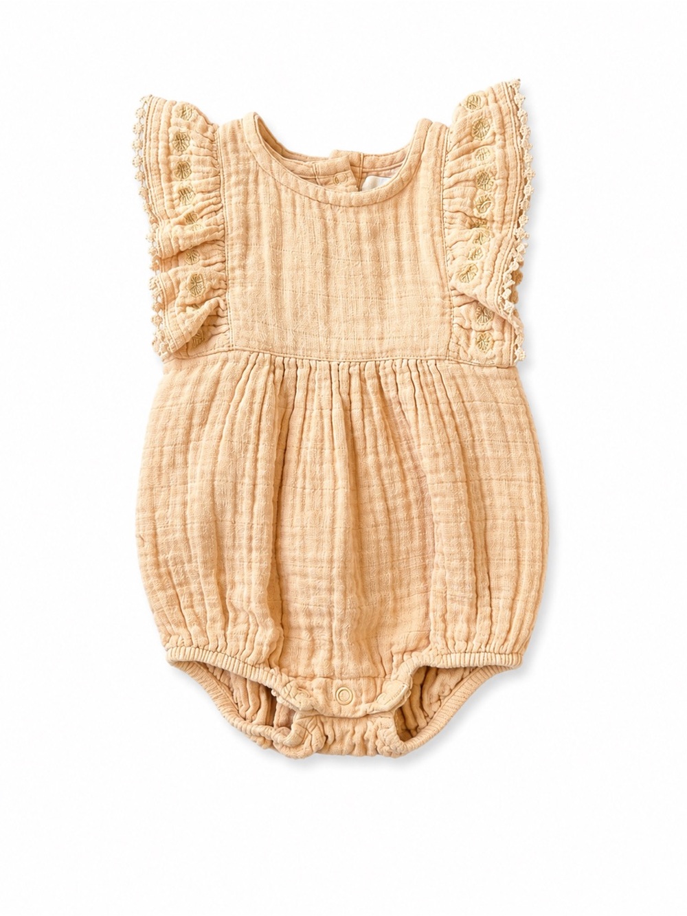 Jamie Kay Baby Girls Floral Embroidered Muslin Romper 3-6m